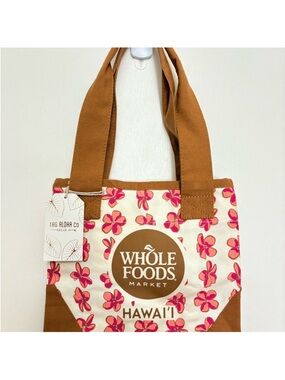 BRAND NEW* Whole Foods Hawaii Floral Tote Bag in Brown and Pink